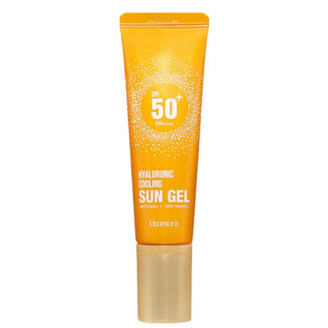 Невесомый солнцезащитный гель для лица Deoproce Hyaluronic Cooling Sun Gel SPF50+ PA+++