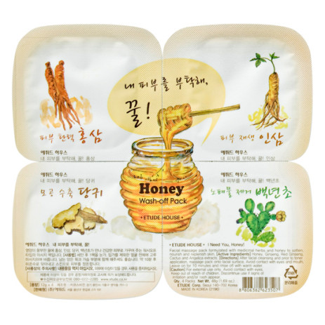 Регулярная маска Etude House Honey Wash-Off Pack