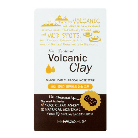 Локальная маска The Face Shop Volcanic Clay Black Head Charcoal Nose Strip