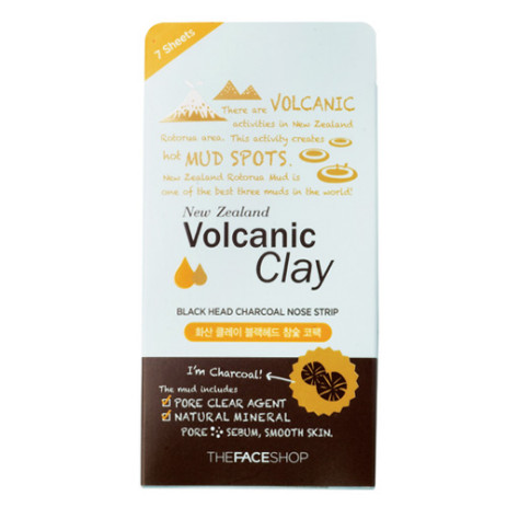 Локальная маска The Face Shop Volcanic Clay Black Head Charcoal Nose Strip Set