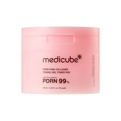Осветляющие гелевые тонер-диски для лица с ПДРН и коллагеном Medicube PDRN Pink Collagen Toning Gel Toner Pad
