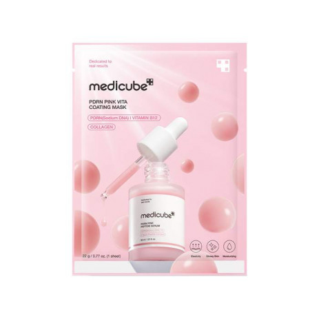 Осветляющая тканевая маска с ПДРН и коллагеном Medicube PDRN Pink Vita Coating Mask 2.0