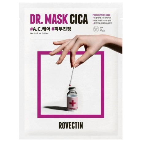 Увлажняющая листовая маска для лица Rovectin Skin Essentials Dr. Mask Cica