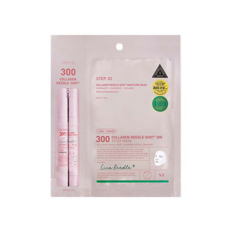 Интенсивная двухступенчатая маска для лица с микроиглами и коллагеном VT Cosmetics Collagen Reedle Shot 300 2Step Mask