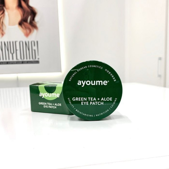 Патчи для глаз от отечности с экстрактом зеленого чая и алое AYOUME ...