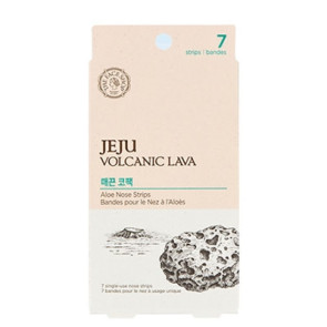 Набор от черных точек The Face Shop Jeju Volcanic Lava Aloe Nose Strips 