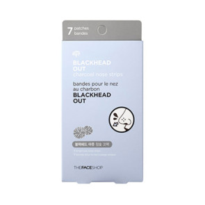 Набор стикеров от черных точек The Face Shop Blackhead Out Charcoal Nose Strips 7шт