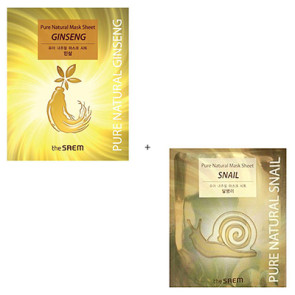 Набор 5+3 Pure Natural Mask Sheet (Ginseng)+ [Подарок] Pure Natural Mask Sheet (Snail)