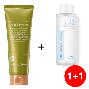 Набор 1+1 The Simple Fresh Lip&Eye Remover + From Jeju Peeling Gel
